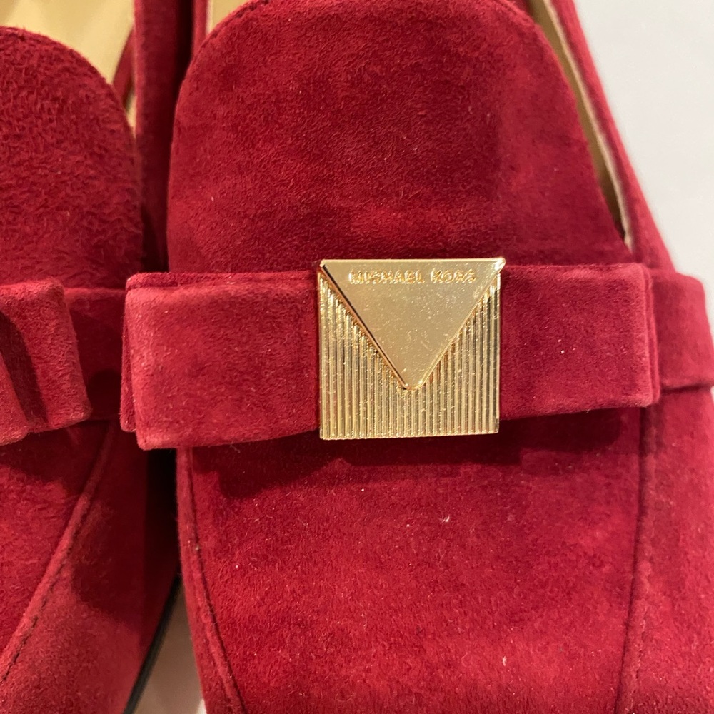 Michael Kors Caroline loafers suede maroon 7 - Picture 9 of 12